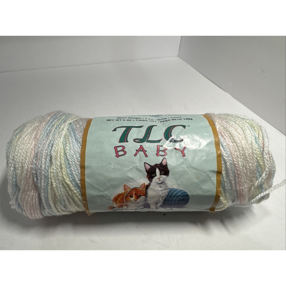 Coats & Clark Red Heart TLC Baby Yarn‎ Naptime #5964 Blue Pink Yellow 5 Oz